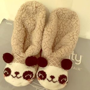 Fuzzy Panda Slippers